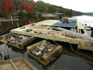 boathouse renovation, floor work continued