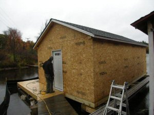 boathouse renovation, exterior construction