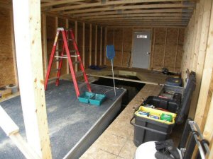 boathouse renovation, interior construction