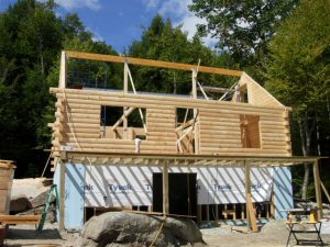 Start of roof framing