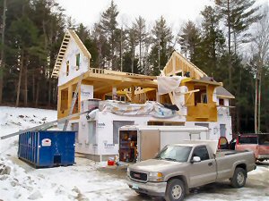 Start of roof framing