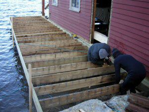 boathouse dock work continued